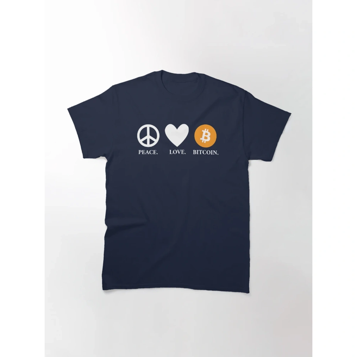 0ed39709-f5f6-533b-b2c3-59b901dab326.webp Camisa Peace Love Bitcoin - Imagem 1