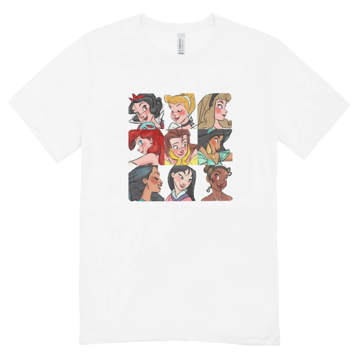 1500e0a2-b432-5228-8ce0-e3247bfb5e64.webp Camisa Feminina Baby Look Princesas das Disney - Imagem 1