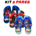 Kit 3 Chinelos Infantil Menino Homem Aranha