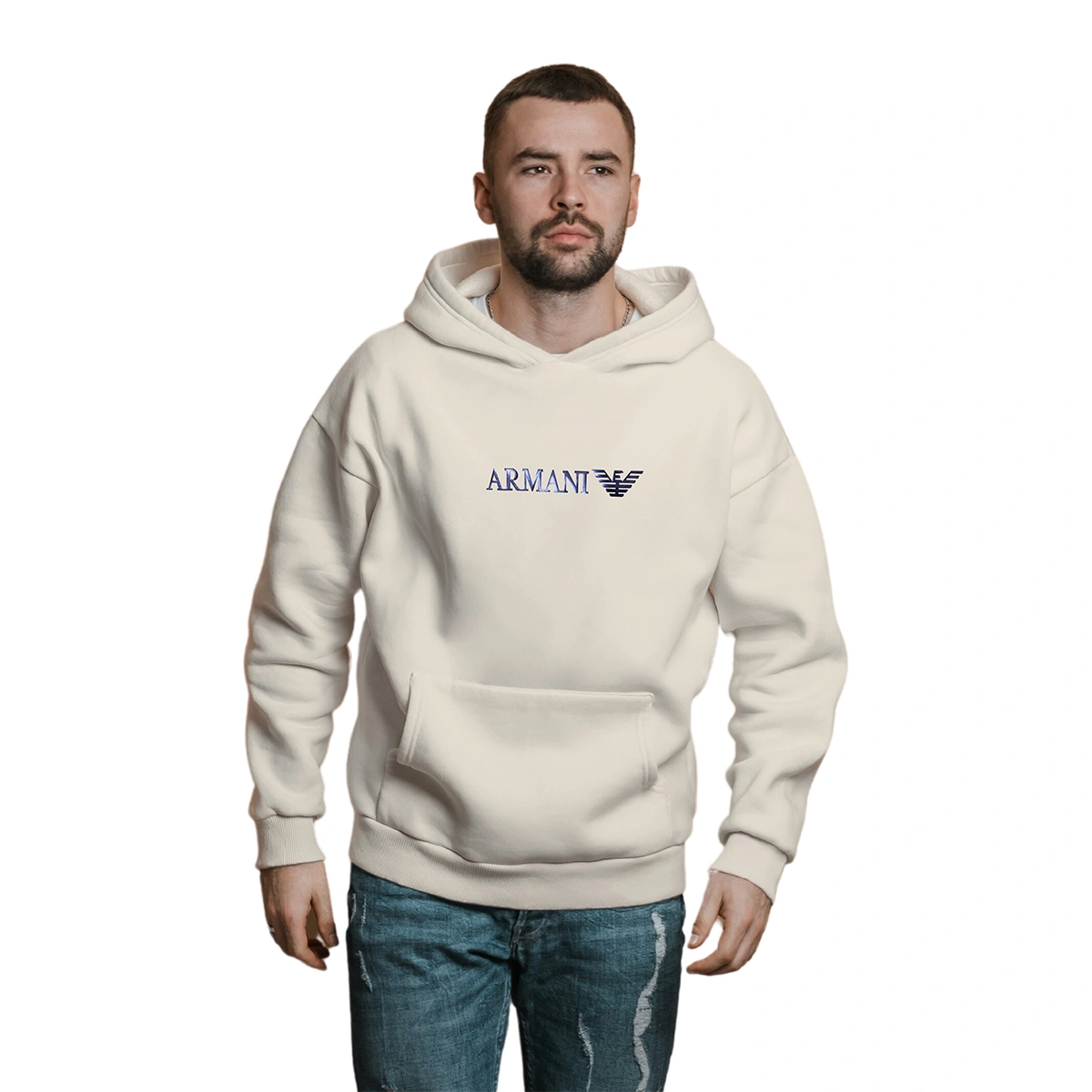 1e3b9381-8711-5fd1-ae61-d9648bfda9e6-1.webp Blusa Moletom Emporio Armani Logo Com Capuz Premium - Imagem 1