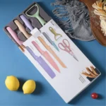 Kit De Facas Inox Profissional Colorido 6 Peças - Imagem 3