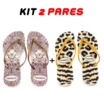 Kit 2 Chinelos Feminino Havaianas Onças