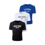 Kit 3 Camisetas Masculina Sortidas 100% Algodão Premium - Imagem 3