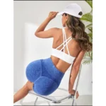 Short Esportiva Academia Yoga Feminina Cintura Alta Elástica Secagem Rápida - Imagem 3