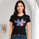 Camisa Feminina Baby Look Stitch e Angel - Imagem 4