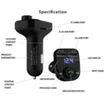Bluetooth Carro Sem Fio Transmissor Fm Mp3  Kit Mãos Livres - Imagem 5