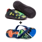 Kit Menino Sapatilha Infantil Aquática Hibrida + Chinelo Infantil Heróis - Imagem 16