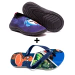 Kit Menino Sapatilha Infantil Aquática Hibrida + Chinelo Infantil Heróis - Imagem 9