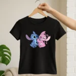 Camisa Feminina Baby Look Stitch e Angel - Imagem 3