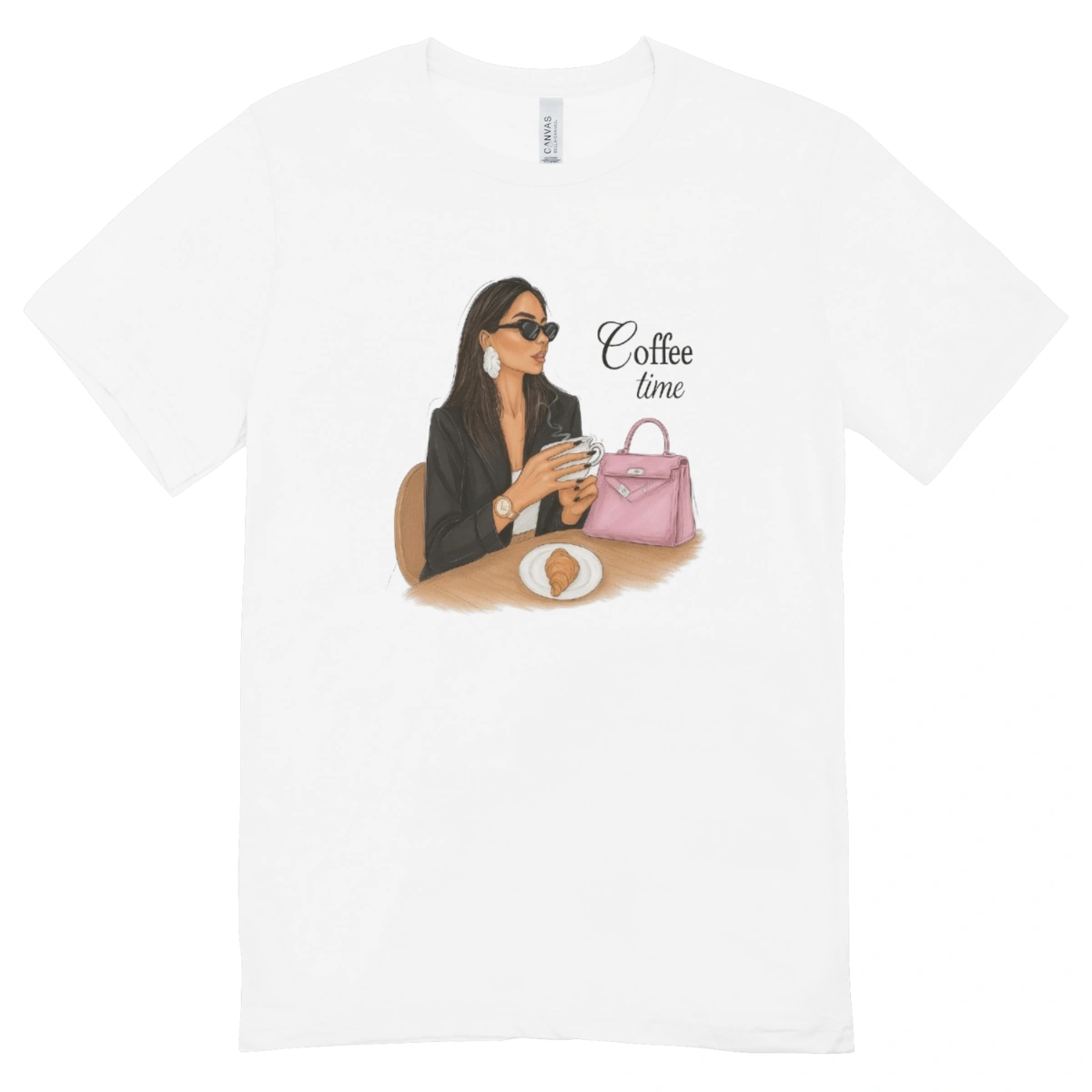 89aa76d1-6399-514f-8a2b-366e9cef4de9.webp Camisa Feminina Baby Look Coffe Time - Imagem 1