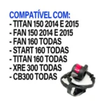 Interruptor Punho de Partida Titan Fan Start 150 160 Com Pisca Alerta - Imagem 5