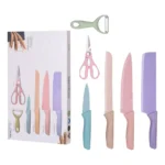 Kit De Facas Inox Profissional Colorido 6 Peças - Imagem 2