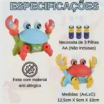 Caranguejo Brinquedo Fujão Som Luz E Movimento Brinquedo - Imagem 4