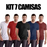 Kit 7 Camisas Masculina Lisa Algodão Premium