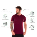 Camiseta Masculina Básica Lisa Algodão Premium Abuzze - Imagem 33
