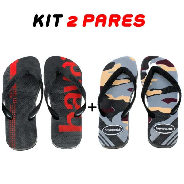 Kit 2 Chinelos Masculino Havaianas