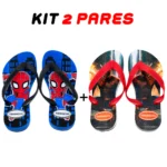 Kit 2 Chinelos Infantil Menino Havaianas Homem Aranha