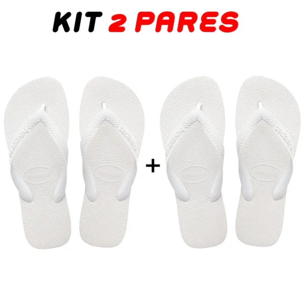 Kit 2 Chinelos Masculino Havaianas Branco