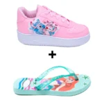 Kit Menina Tênis Infantil Stitch + Chinelo Infantil Personagens - Imagem 7
