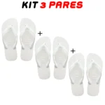 Kit 3 Chinelos Masculino Havaianas Branco