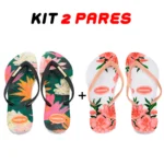Kit 2 Chinelos Feminino Havaianas Flores - Imagem 2