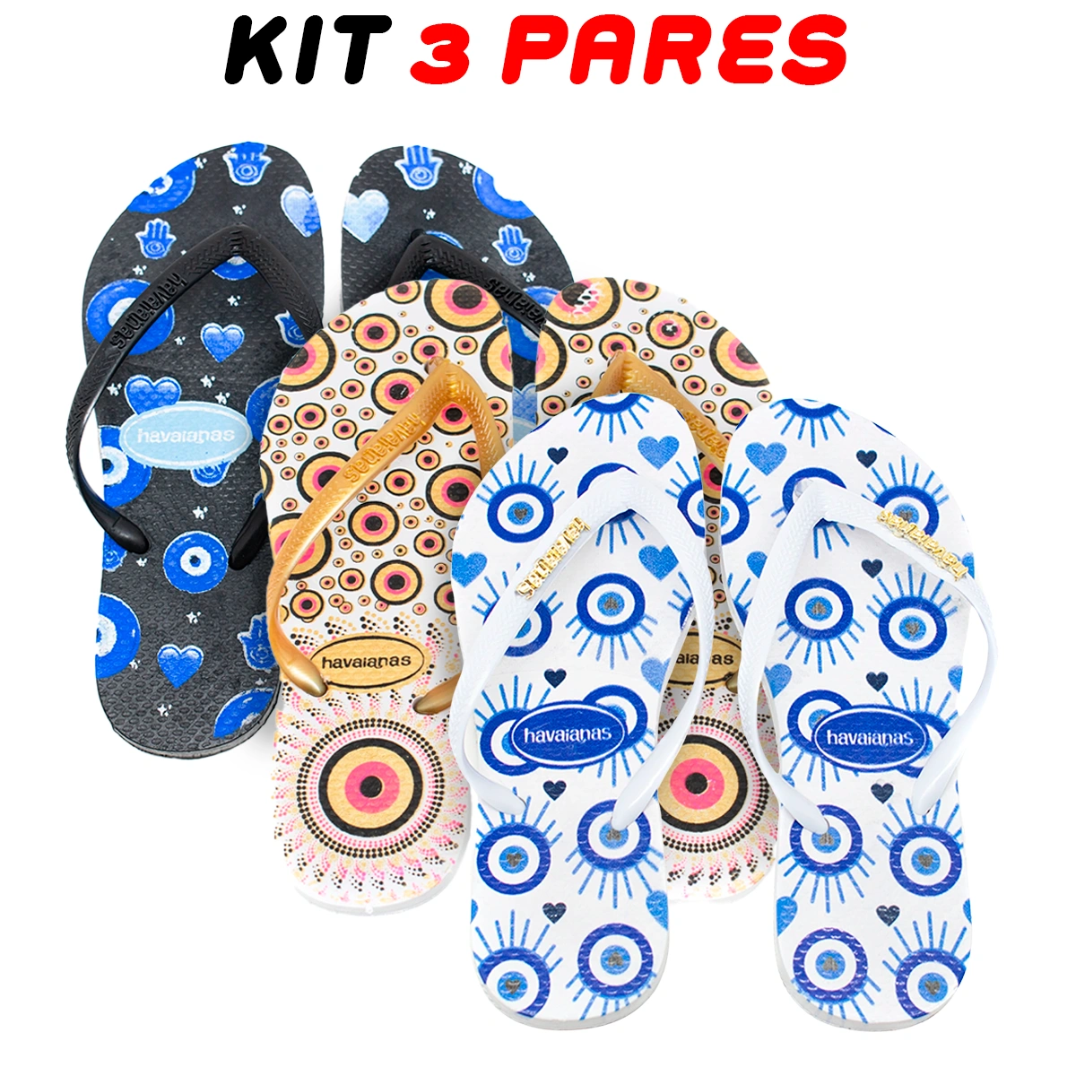 da37cd55-790a-5f9d-9c31-7af1d8bd57e5.webp Kit 3 Chinelos Feminino Havaianas Eye - Imagem 1