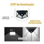 Luminária Solar com 100 Led com Sensor de Presença - Imagem 2