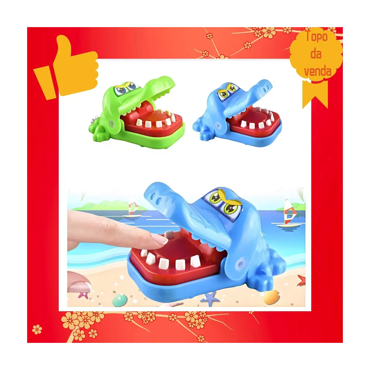 e8187c7f-2a13-5269-8844-35233fe3de19.webp Brinquedo Infantil Crocodilo Boca De Dentista Mordida Finger Game - Imagem 1