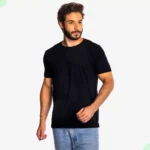 Camiseta Masculina Básica Lisa Algodão Premium Abuzze - Imagem 4