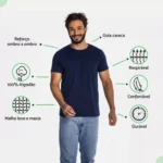 Camiseta Masculina Básica Lisa Algodão Premium Abuzze - Imagem 20
