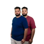 Kit 2 Camisas Plus Size Masculina Lisa Algodão Premium - Imagem 22