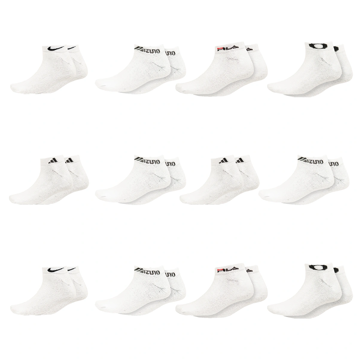 66abca82-caca-56d1-ab01-5282a1d04176.webp Kit 12 Pares Meias Soquete Branca Marcas Variadas - Imagem 1