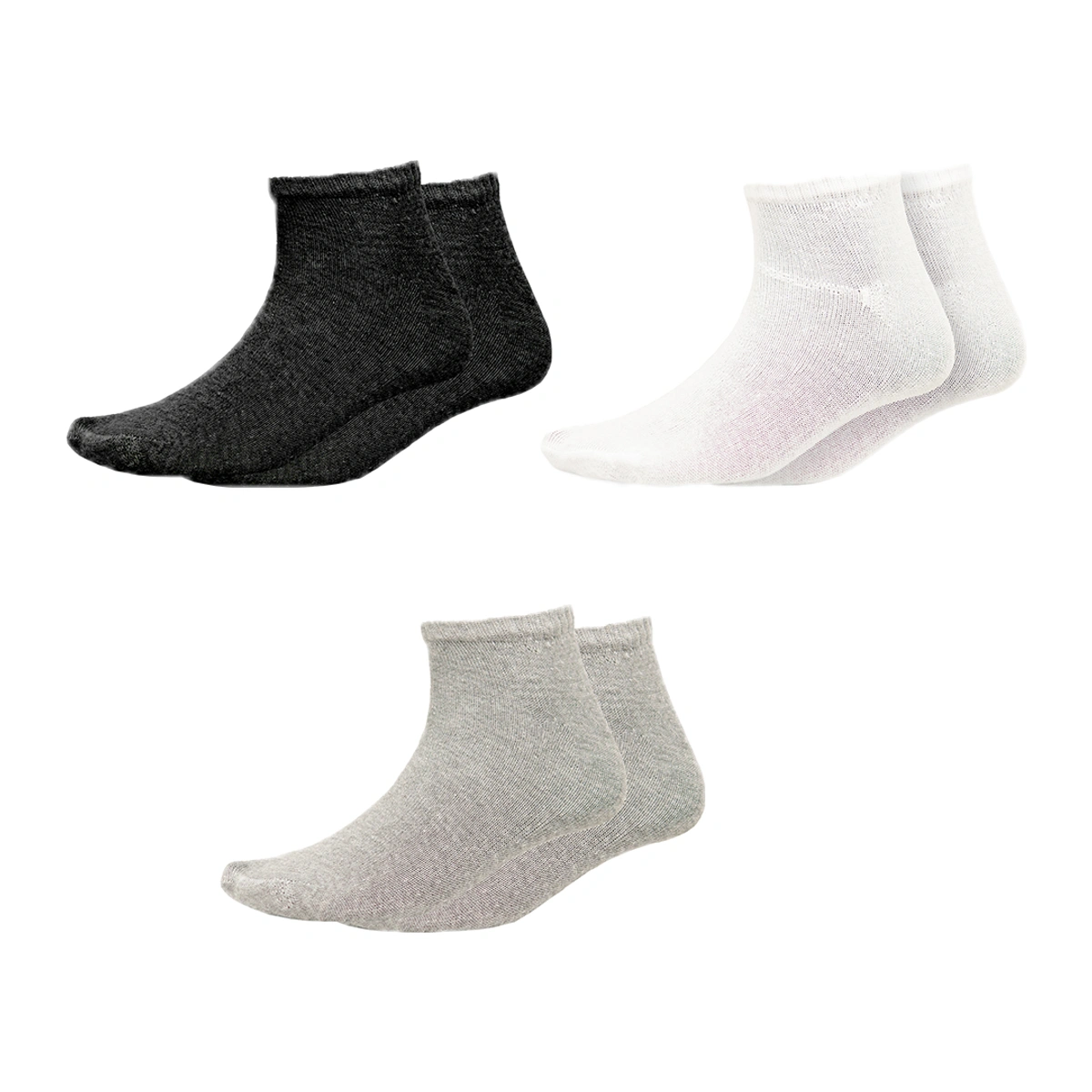 8533ff36-e762-5561-9849-656e7a533496.webp Kit 3 pares Meias Soquete Lisa Unissex - Imagem 1