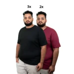Kit 5 Camisas Plus Size Masculina Lisa Algodão Premium - Imagem 15