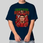 Camiseta Masculina Oversized Cristiano Ronaldo Portugal - Imagem 4