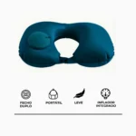 Travesseiro Almofada de Pescoço Inflável e Portátil - VERDE - Imagem 10