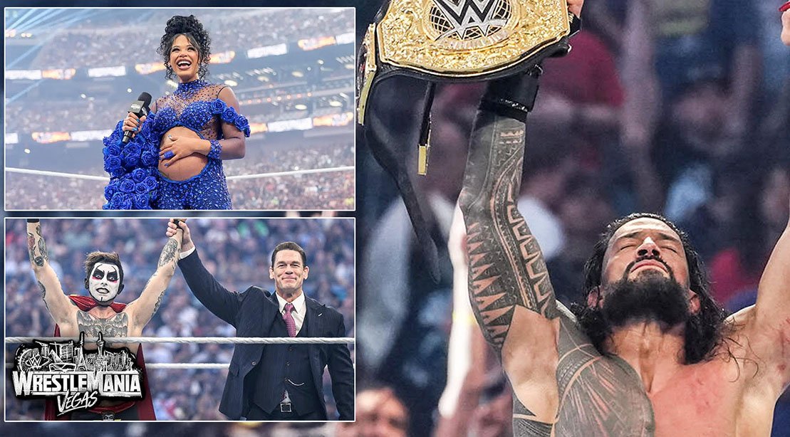 WrestleMania 42 maiores momentos: triunfos de Roman Reigns, revelação emocional de Bianca Belair e muito mais