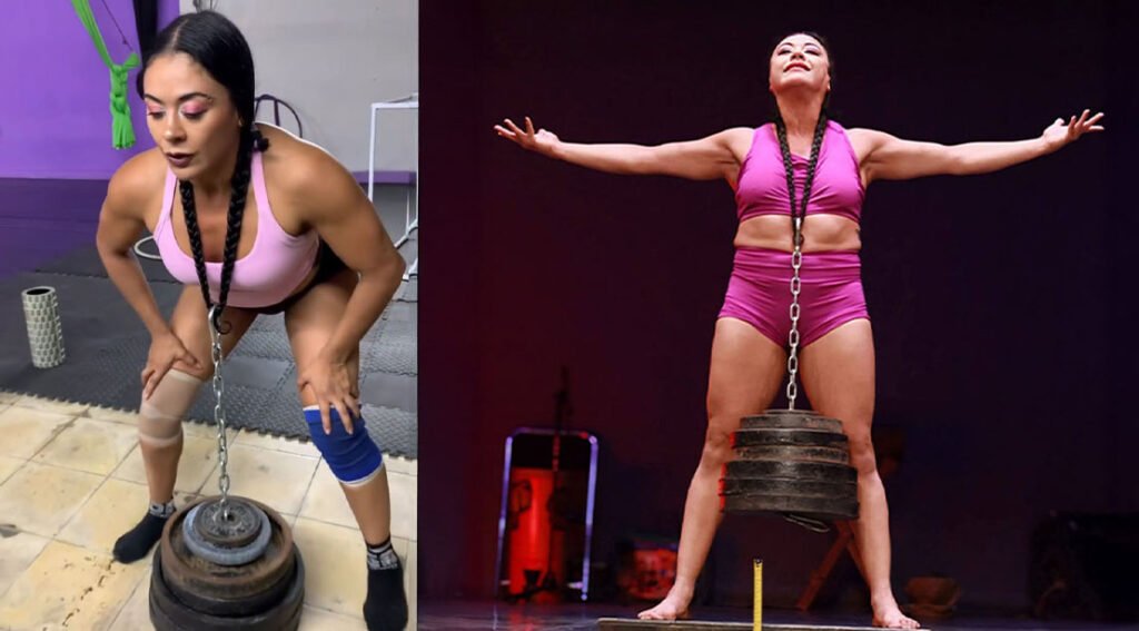 Diana Batres bate recorde mundial chocante do Guinness ao levantar 166 quilos com o cabelo