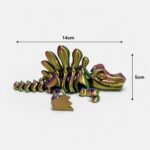 Dinossauro Articulado Metalizado 3D Flexível Brinquedo Decorativo Geek Colecionável - Imagem 10
