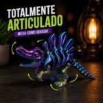 Dinossauro Articulado Metalizado 3D Flexível Brinquedo Decorativo Geek Colecionável - Imagem 12