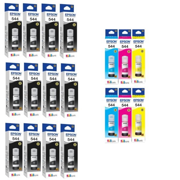 Kit 18 Refil Tinta Para T544 L3110 L3250 L3150 B Y C M