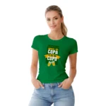 Camisa Feminina Baby Look Brasil na Copa e Eu no Copo - Imagem 7