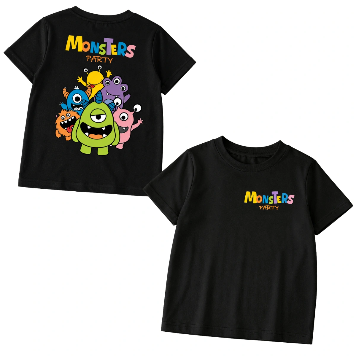 46b8b0ae-d930-54b8-bafc-88b6c7687f2c.webp Camiseta Infantil Menino Monsters Party - Imagem 1