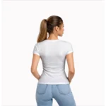 Camisa Feminina Baby Look Dia dos Namorados Metade do Coração Dele - Imagem 12