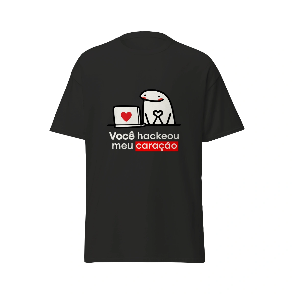 52761a6a-7183-56c8-a5e3-b6b34a9ef43c.webp Camiseta Masculina Dia dos Namorados Metade Você Hackeou Meu Coração - Imagem 1