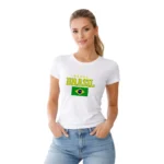Camisa Feminina Baby Look Brasil Bandeira e Estrela - Imagem 3