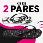 Kit 2 Chinelos Feminino Estampa Aleatorio - Imagem 3