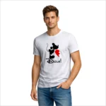 Camiseta Masculina Dia dos Namorados Metade Coração Dela - Imagem 3
