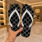 Chinelo Feminino Gucci Black White - Imagem 3
