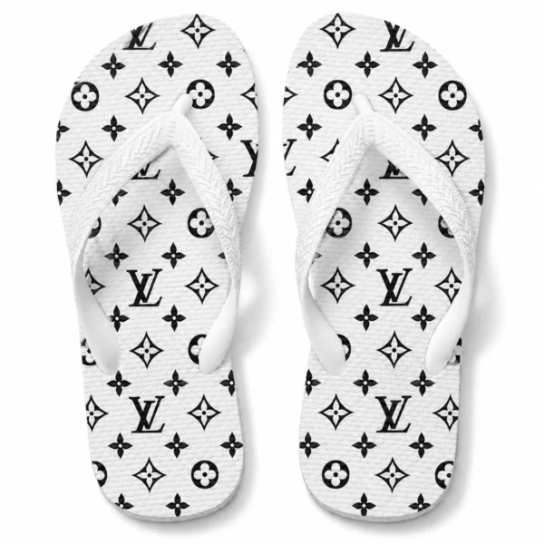 Chinelo Feminino LV Black White